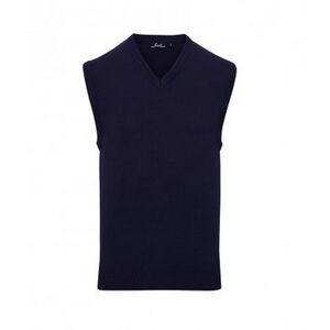 Premier Mens Sleeveless Cotton Acrylic V Neck Sweater / Navy